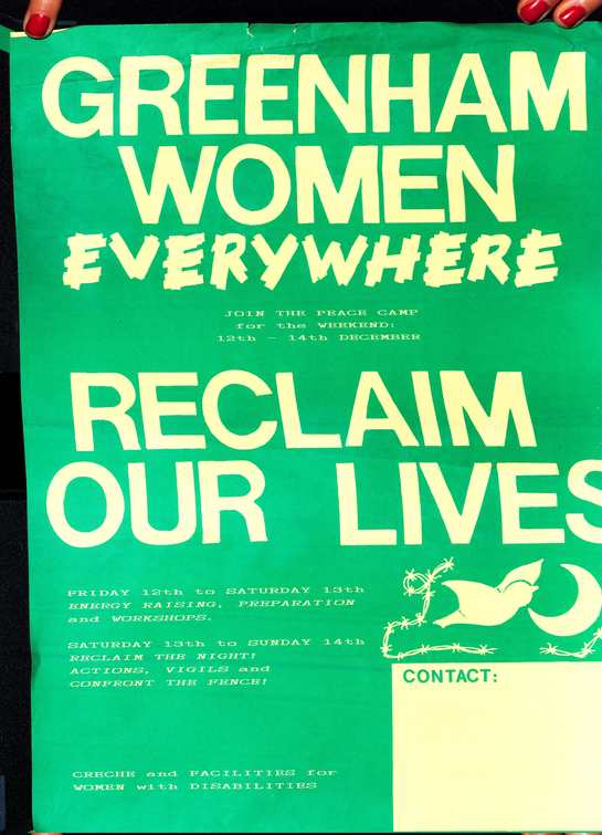 Screen printed poster for Greenham peace camp