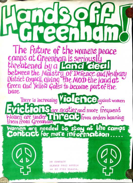 Screen printed poster for Greenham peace camp