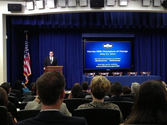 Stuart Milk addressing the White House